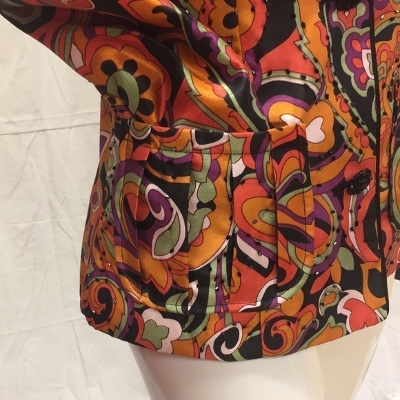 NWT 4 Victor Costa Blazer Beautiful Beads & Print - Picture 3 of 8